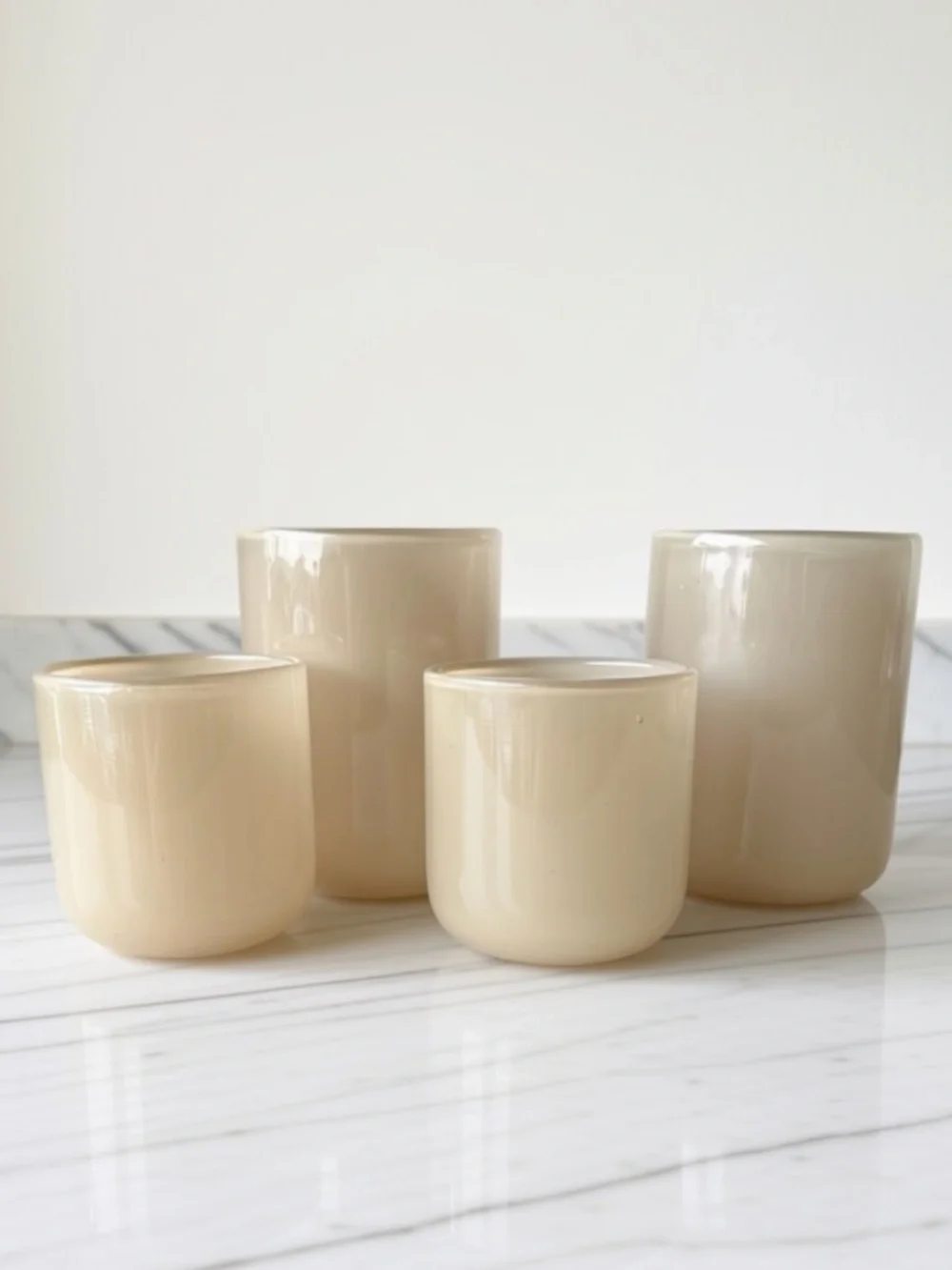 Set/5 Glass Candle Holders